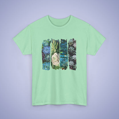 Green Succulents Lover Spring Brush Stroke Photographic Unisex Oversized T Shirt