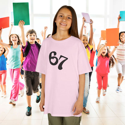 Love Heart 67 Tee Fun Trending Kids Cotton T Shirt Six Seven Youth