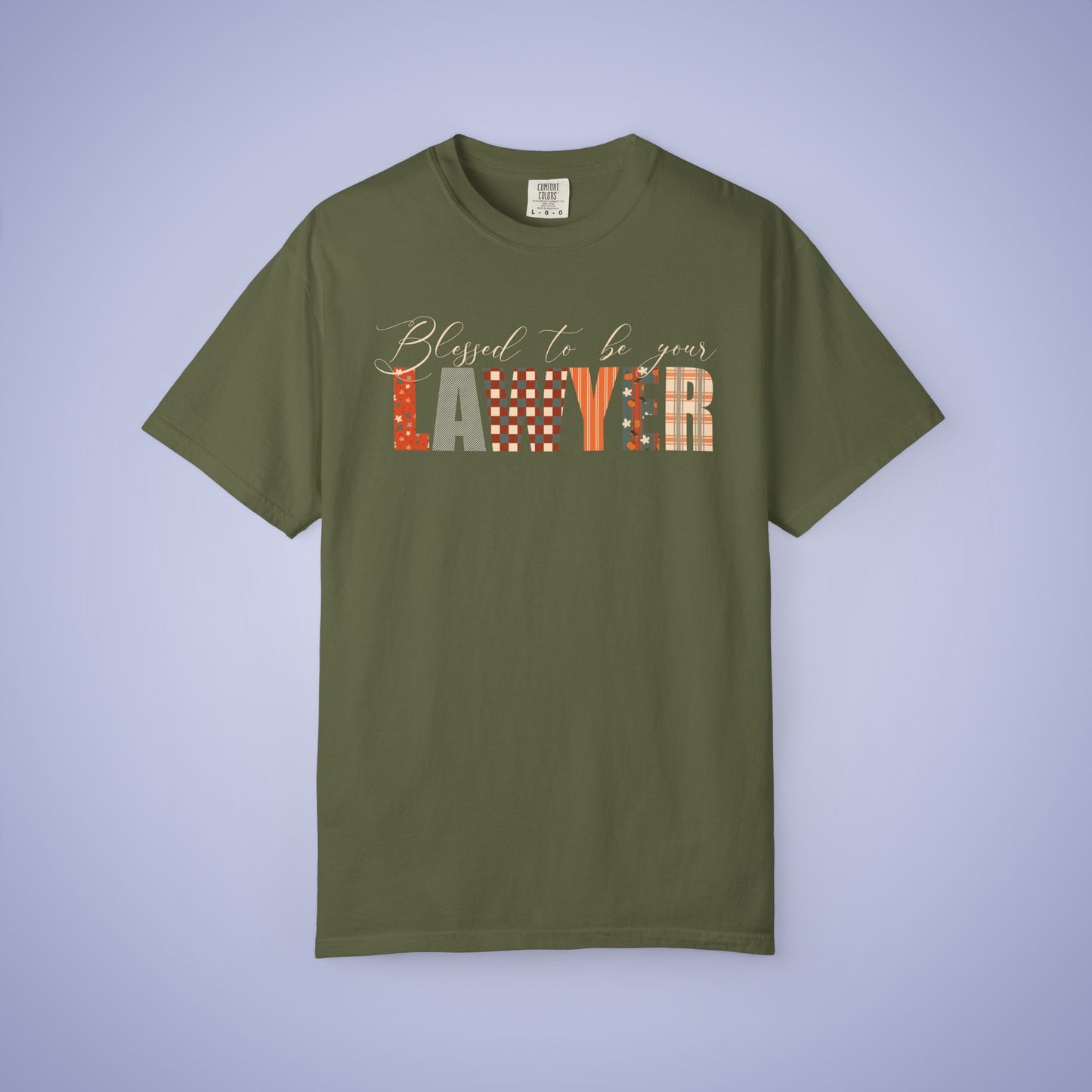 Blessed to be Your Lawyer Black Thanksgiving Patterned Word Art Comfort T Shirt Unisex