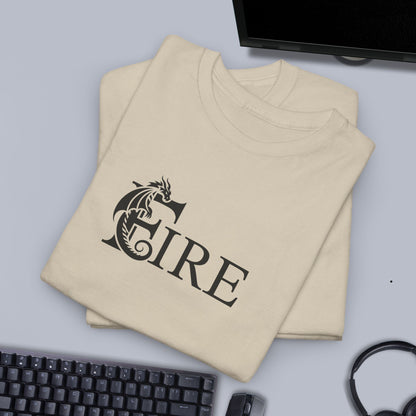 Fire Word Art Text Dragon Lover Unisex T Shirt