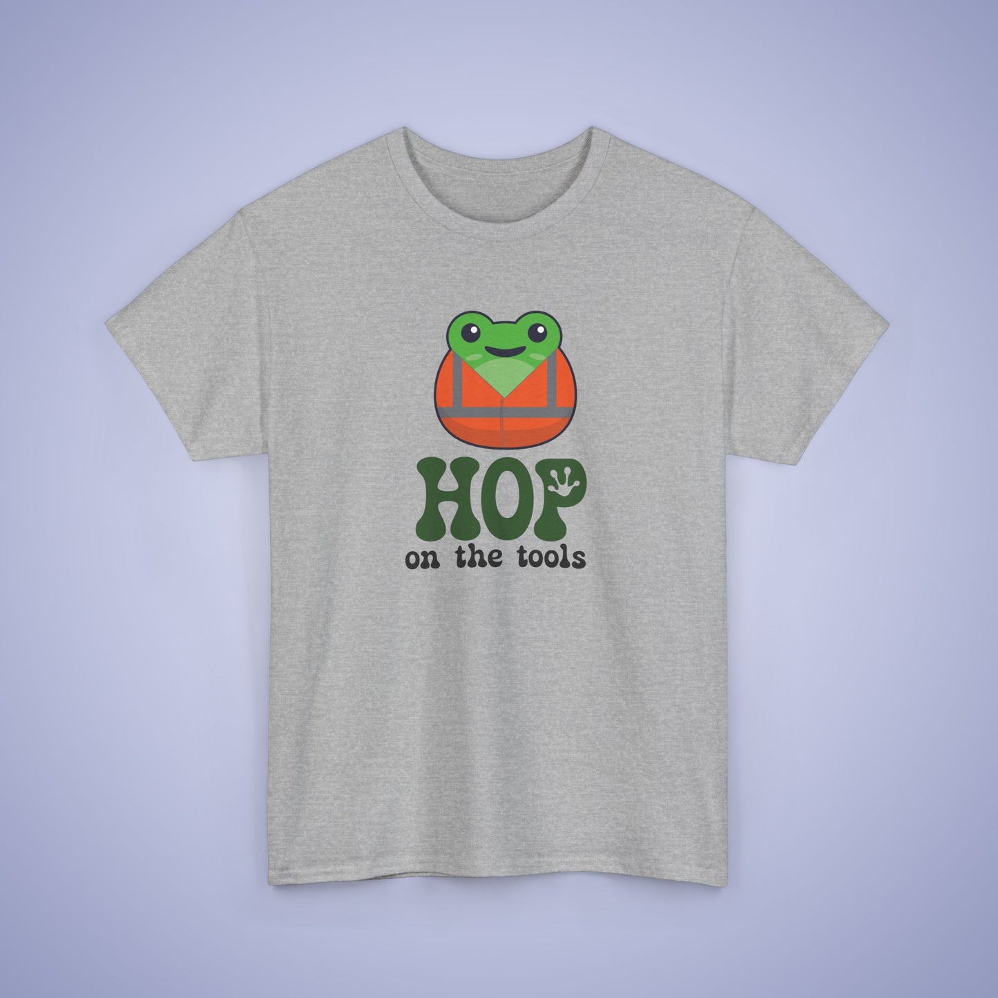 Hop on the Tools Graphic Tee Frog Lover Funny Labourer Unisex T Shirt