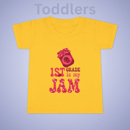 First Grade is my Jam Raspberry Kids Cotton T Shirt Back To School Toddler