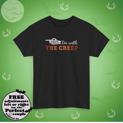 Im With THE CREEP Couple Matching T-Shirt | Skeleton Halloween Design