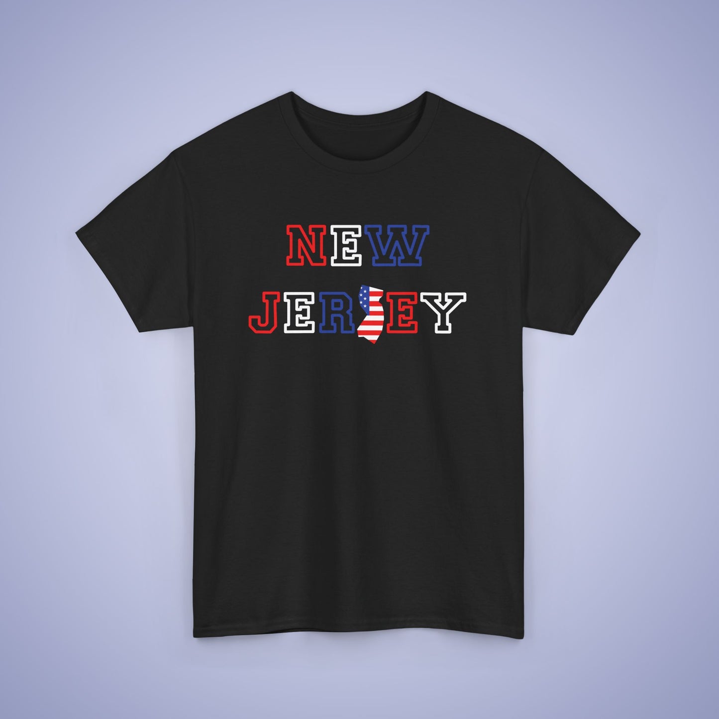 New Jersey Map Text Art Proud American Unisex T Shirt
