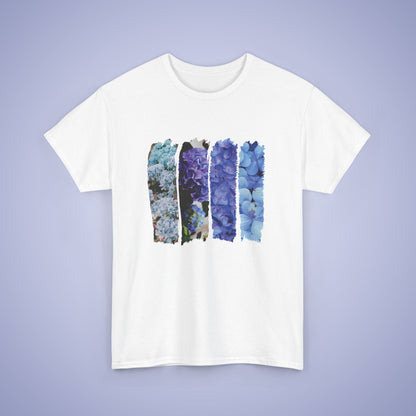 Blue Hydrangea Lover Spring Brush Stroke Photographic Unisex Oversized T Shirt