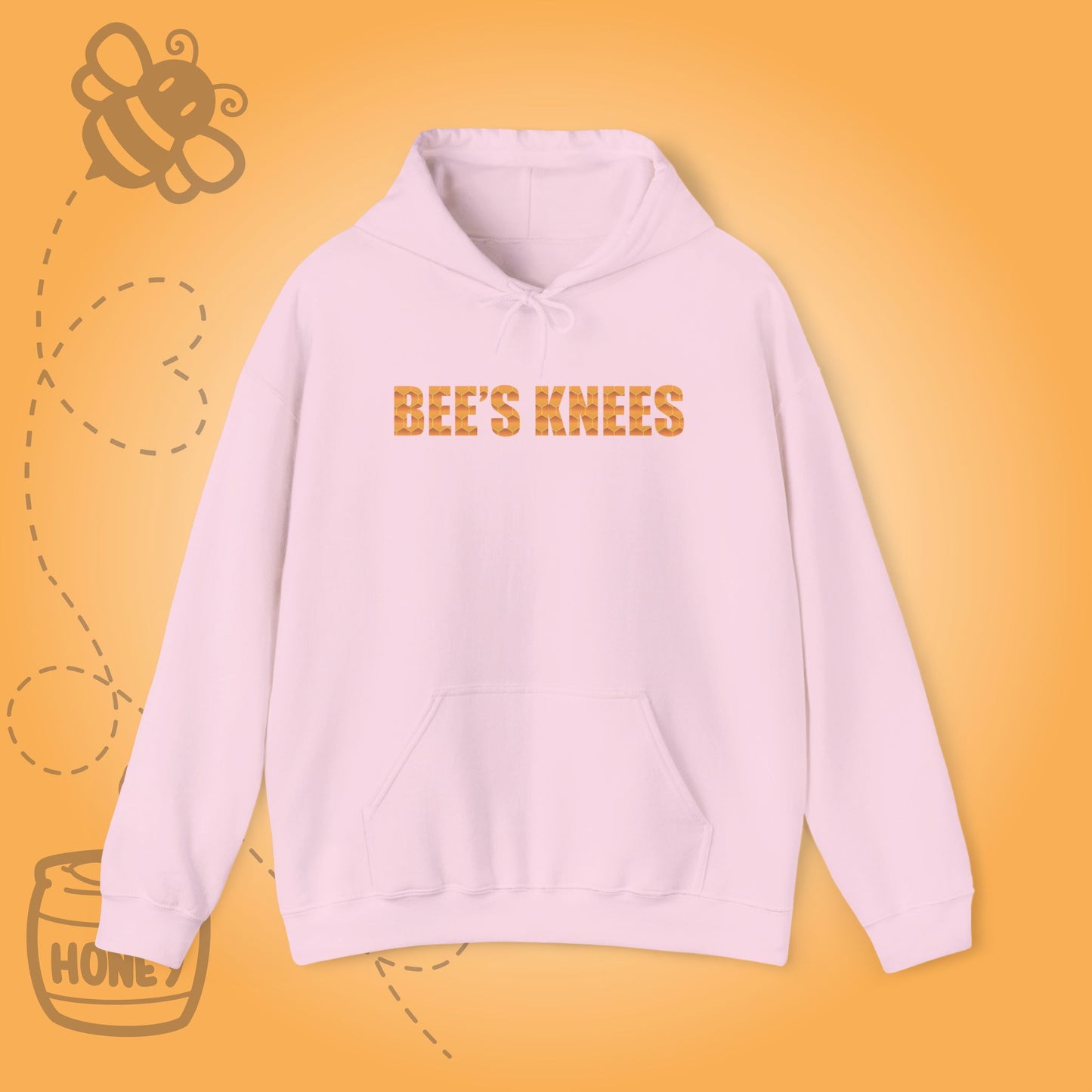 Bees Knees Sweet As Honey Honeycomb Word Art Design Hoodie Sweatshirt