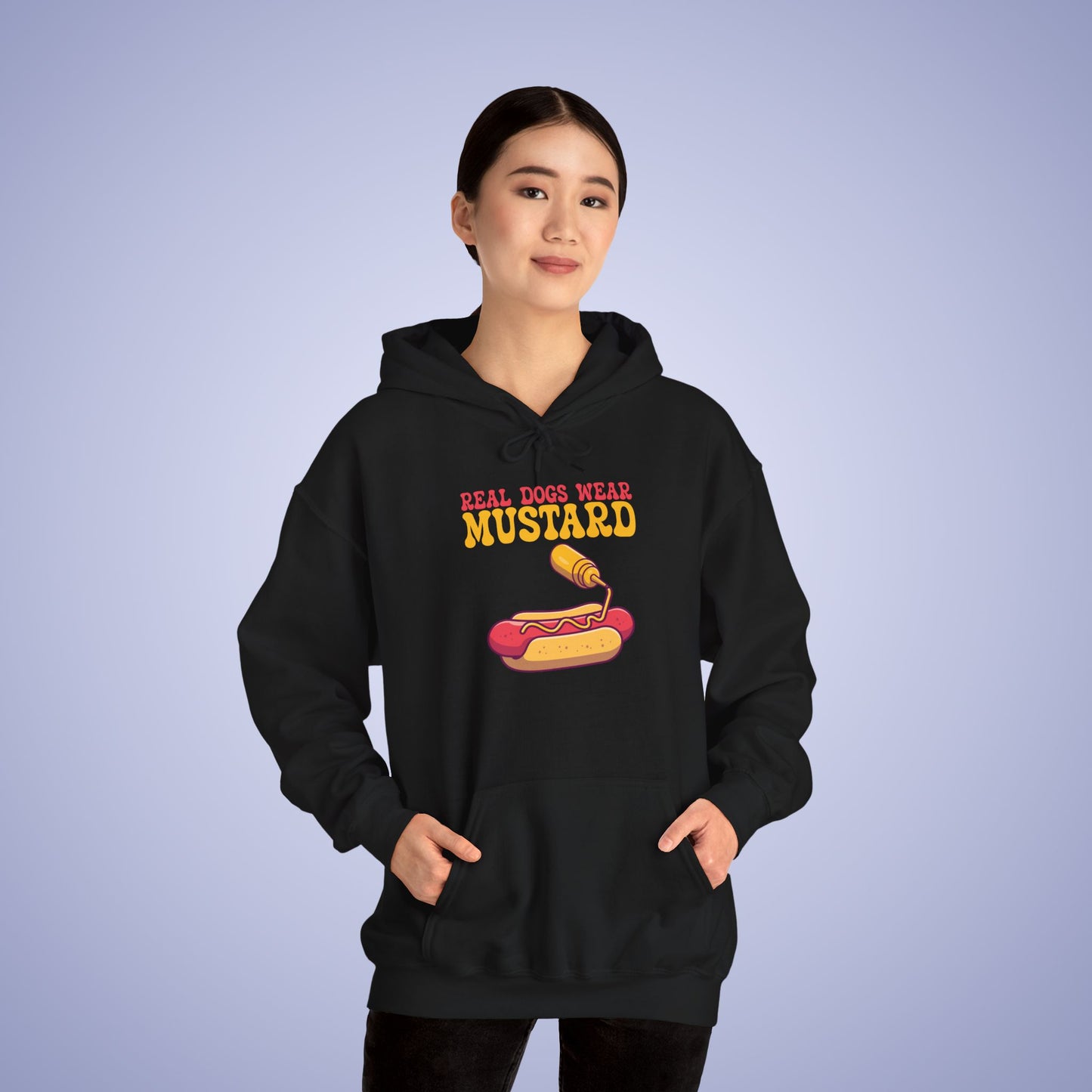 Real Dogs Wear Mustard Funny Hoodie Sweatshirt Unisex Light