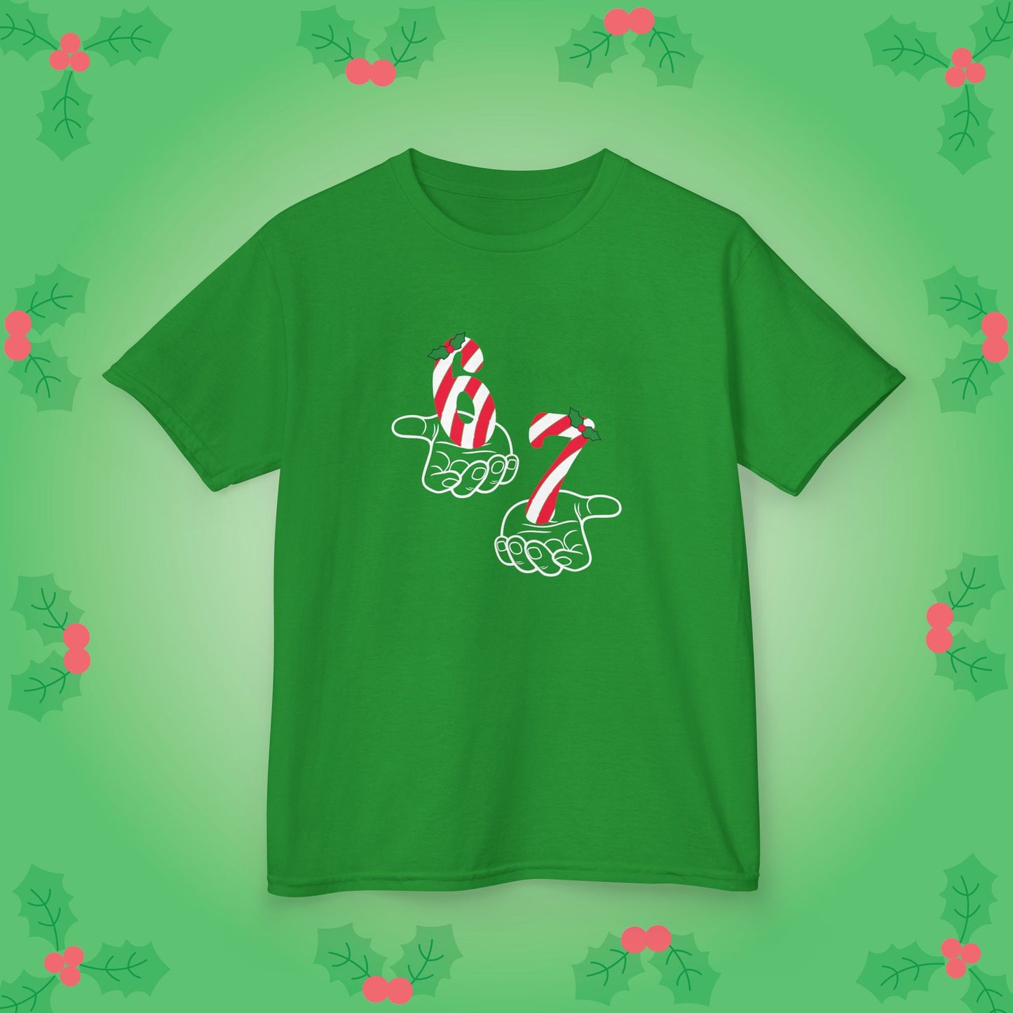 Candy Cane Christmas 67 Tee Fun Trending Kids Cotton T Shirt Six Seven Youth