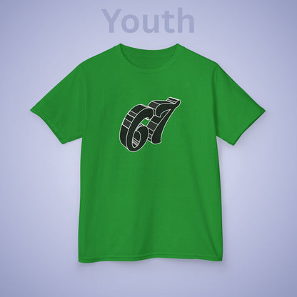 Black Word Art 67 Tee Fun Trending Kids Cotton T Shirt Six Seven Youth