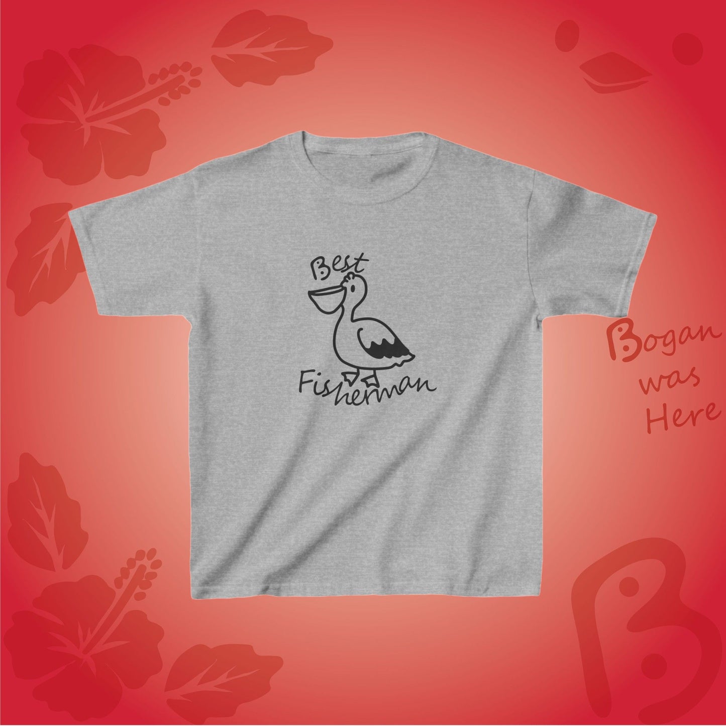 Best Fisherman Cute Pelican Bogan's Design Kids Tshirt