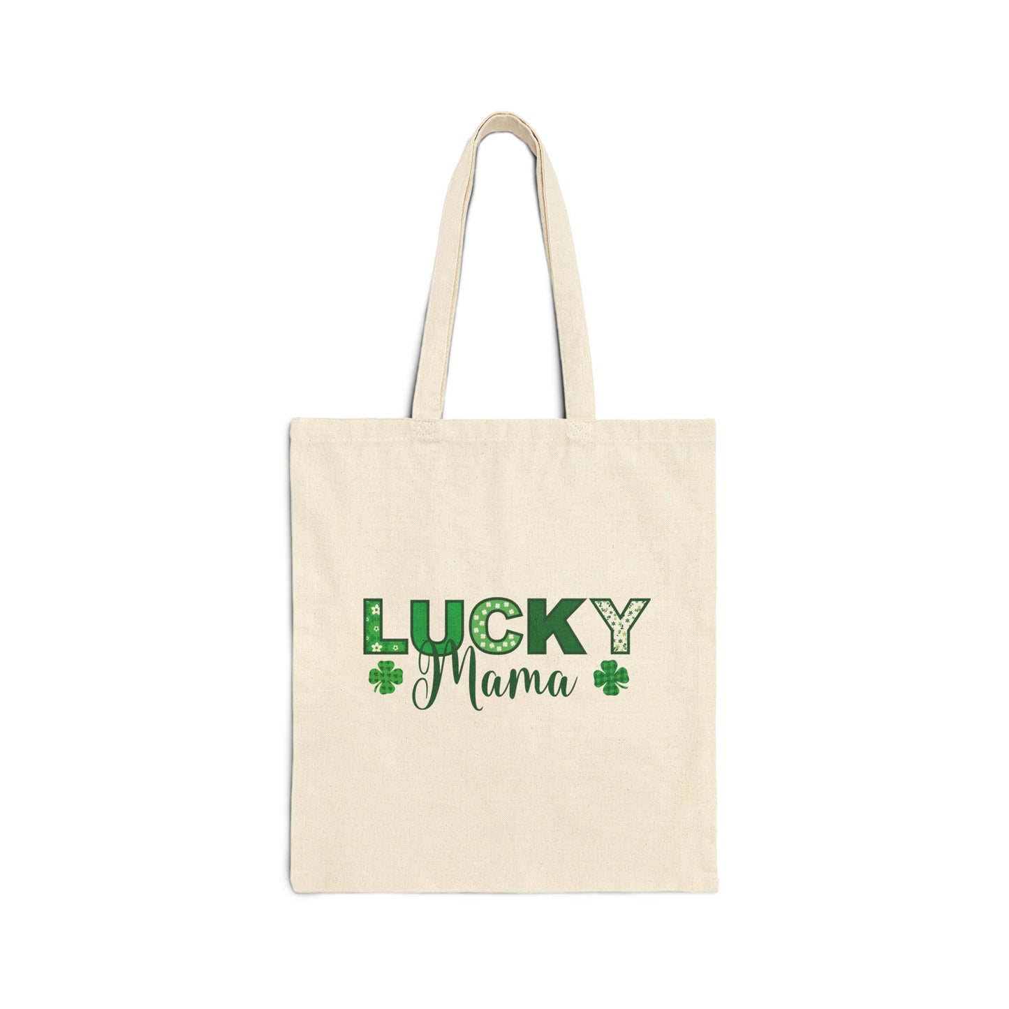 Lucky Mama St Patrick's Day Cotton Canvas Tote Bag