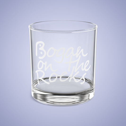 Bogan on the Rocks Bogans Design Funny Rocks Glass White