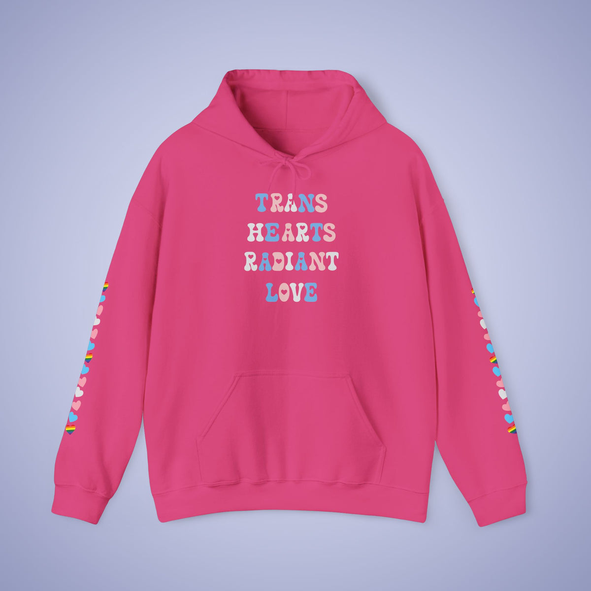 Trans Hearts Radiant Love Hoodie | Transexual Pride Month Hooded Sweatshirt