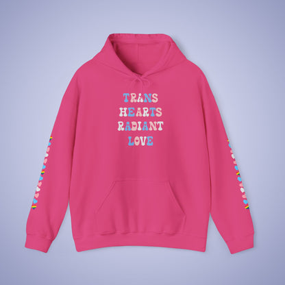 Trans Hearts Radiant Love Hoodie | Transexual Pride Month Hooded Sweatshirt