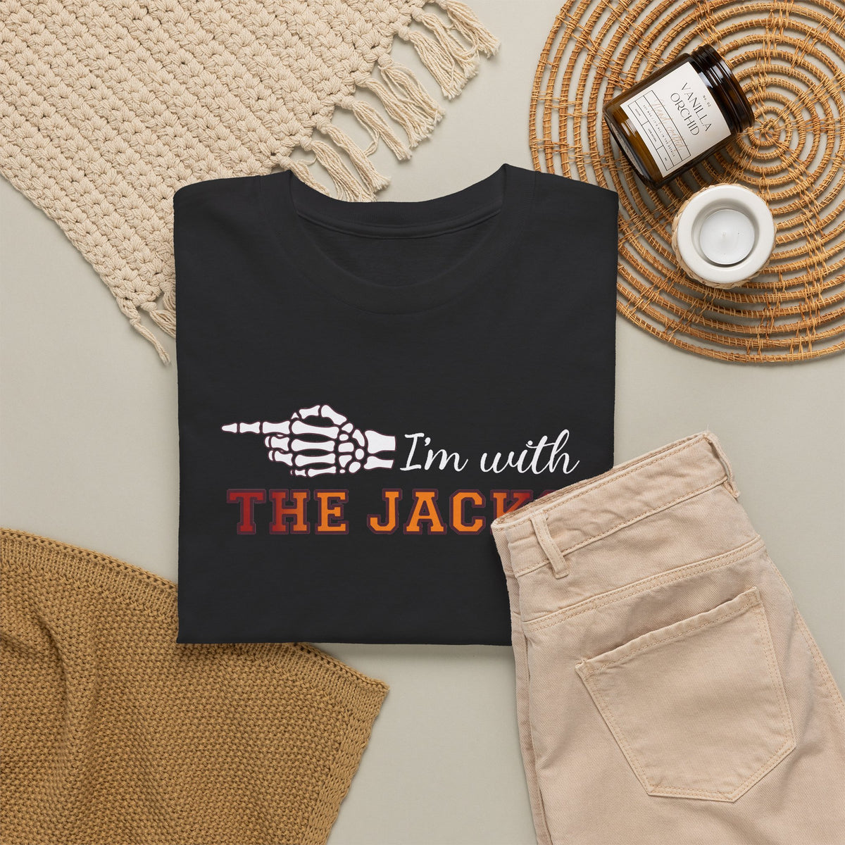 Im With THE JACKO Couple Matching T-Shirt | Skeleton Halloween Design
