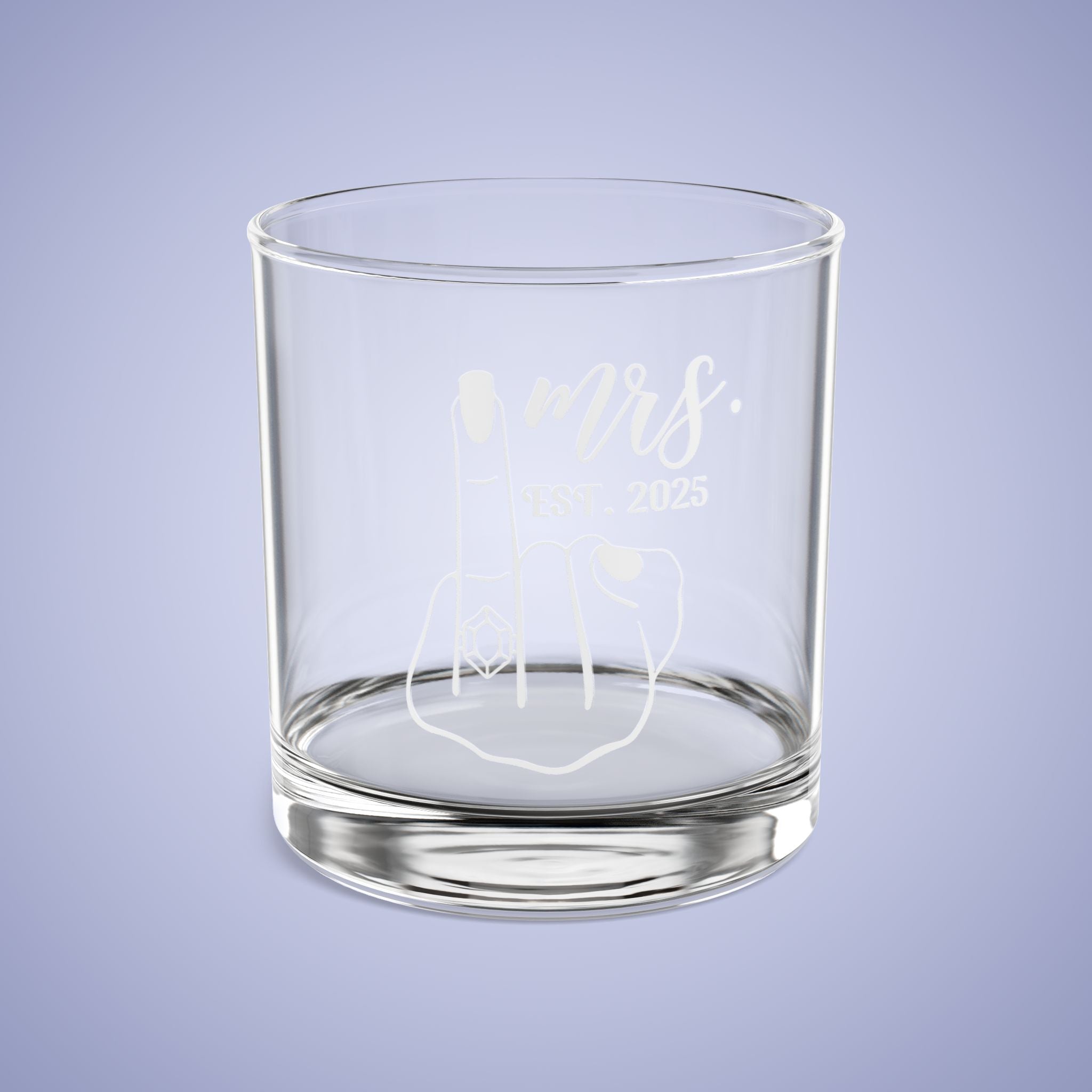 MRS Est 2025 Personalized Engagement Rocks Glass White