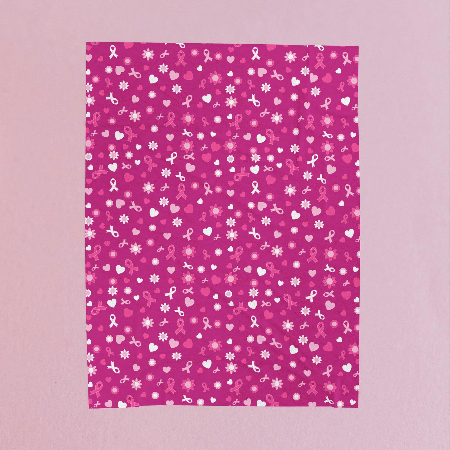 Breast Cancer Awareness Pink Velveteen Plush Blanket 3 Sizes Chemotherapy Gift
