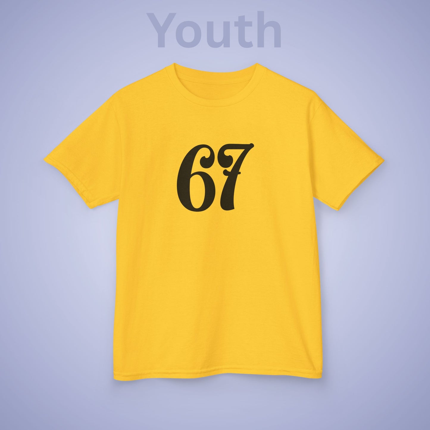 Calligraphy 67 Tee Fun Trending Kids Cotton T Shirt Six Seven Youth
