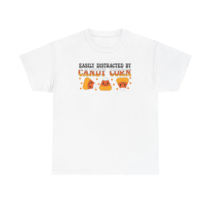Easily Distracted By Candy Corn Black Halloween Candy Unisex T Shirt