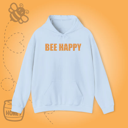 Bee Happy Sweet As Honey Honeycomb Word Art Design Hoodie Sweatshirt