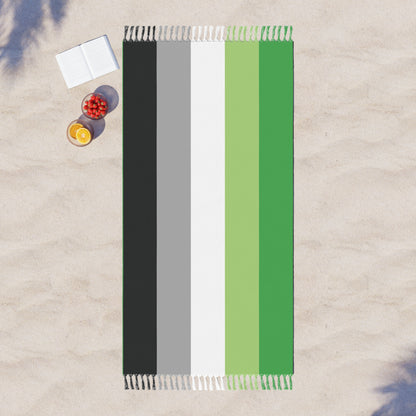 Aromantic Flag Boho Beach Towel  LGBTQ Pride Month LGBT Holiday Gift
