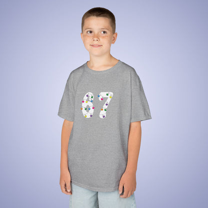 Christmas Lights White 67 Tee Fun Trending Kids Cotton T Shirt Six Seven Youth