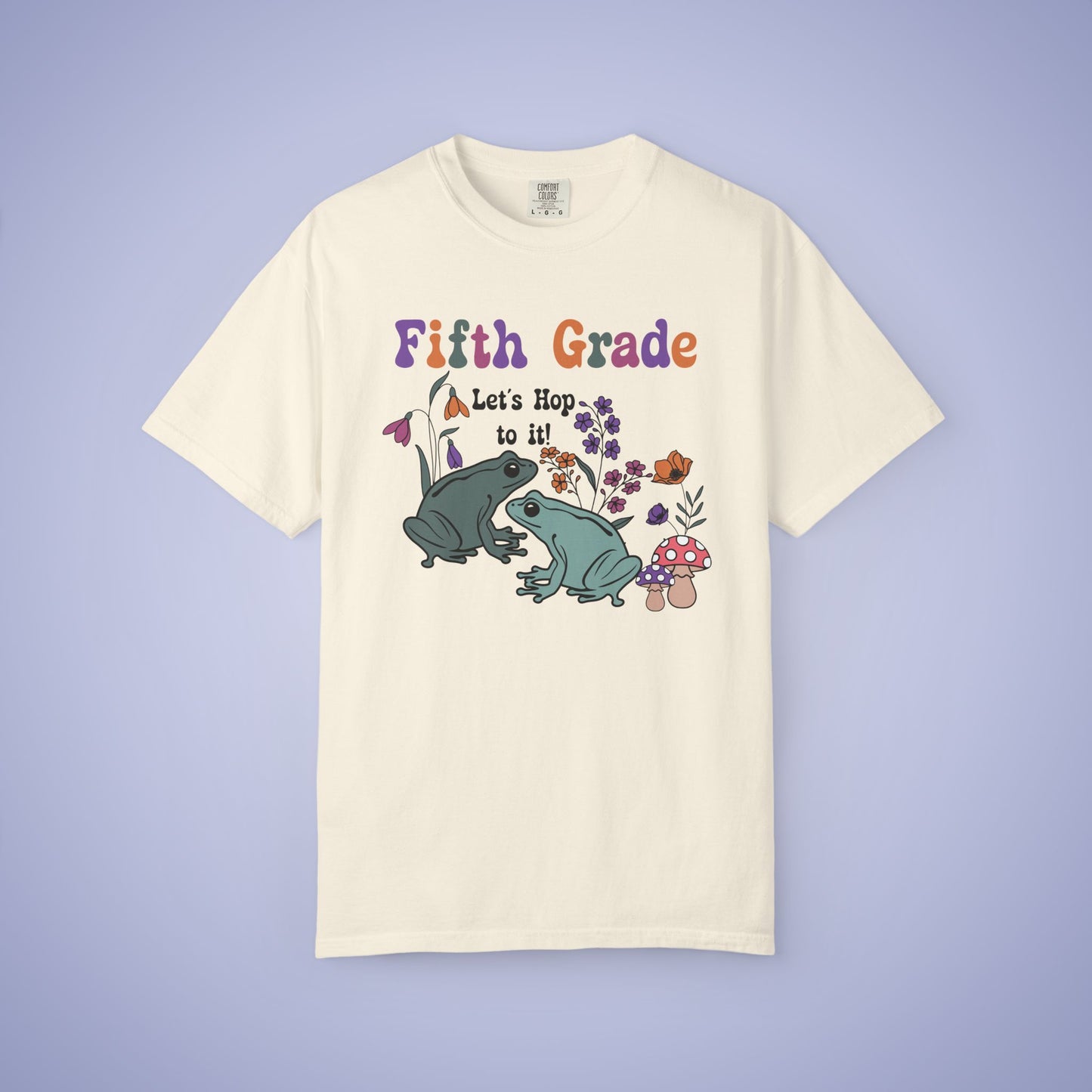 Fifth Grade Lets Hop To It Teacher T Shirt Frogs Comfort Colors Unisex Back to School
