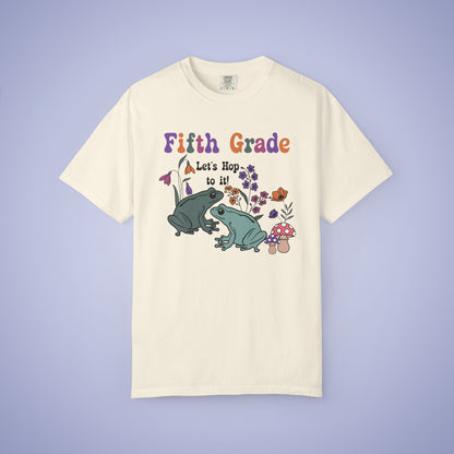 Fifth Grade Lets Hop To It Teacher T Shirt Frogs Comfort Colors Unisex Back to School