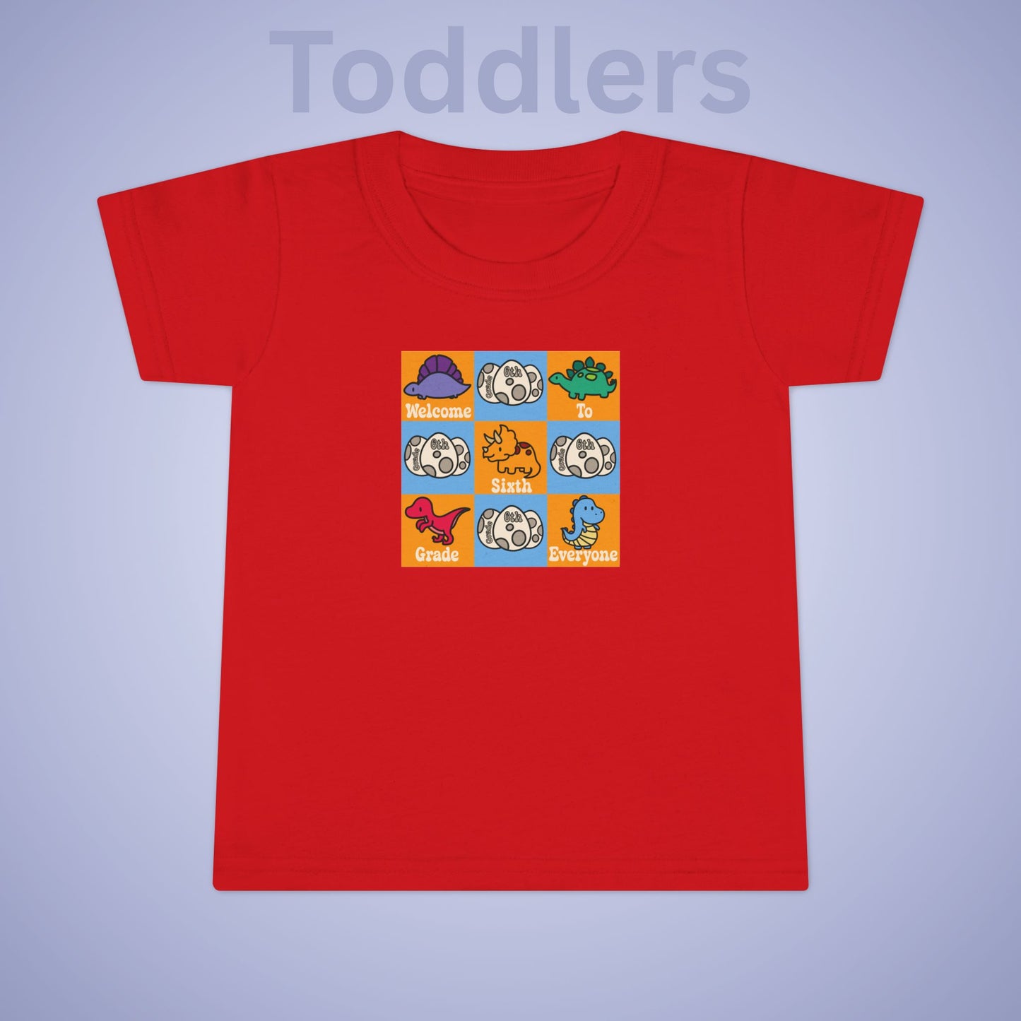 Sixth Grade Fun Dinosaurs Kids Cotton T Shirt Back To School Toddler
