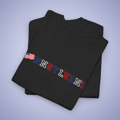 Pennsylvania Map Text Art Proud American Unisex T Shirt