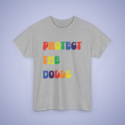 Protect the Dolls Rainbow Pride Text Unisex Oversized T Shirt