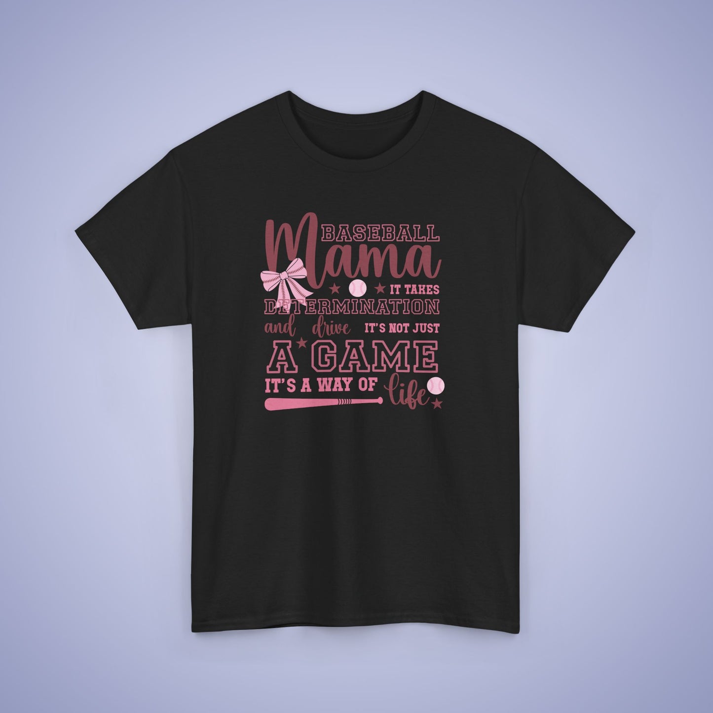 Baseball Mama Coquette Bow Pink Graphic Sports Mom Unisex T Shirt