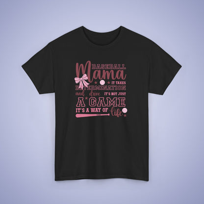 Baseball Mama Coquette Bow Pink Graphic Sports Mom Unisex T Shirt