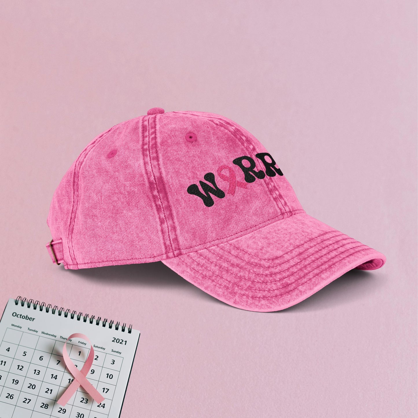 Warrior Embroidered Breast Cancer Awareness Unisex Distressed Cap Gift Pink