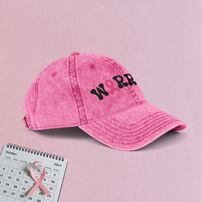 Warrior Embroidered Breast Cancer Awareness Unisex Distressed Cap Gift Pink