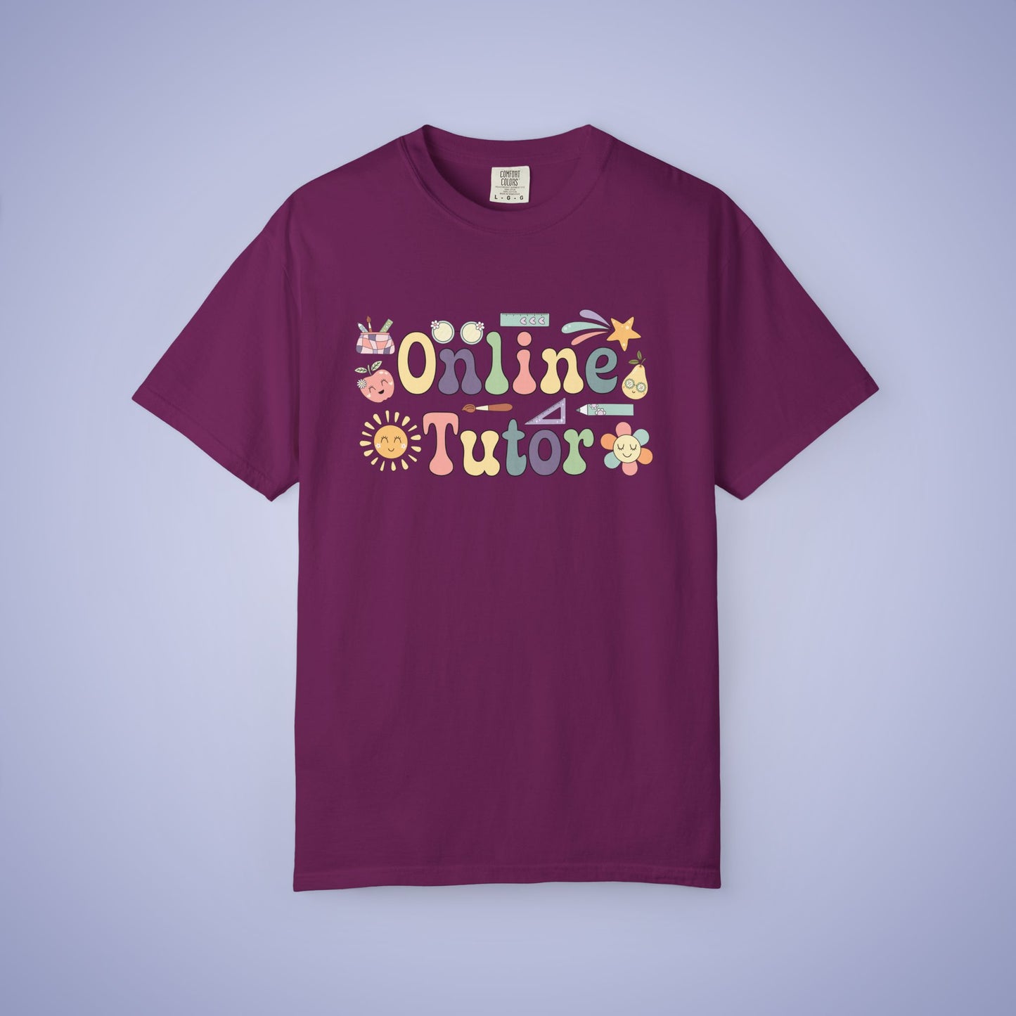Online Tutor Teacher T Shirt Retro Comfort Colors Unisex Back to School