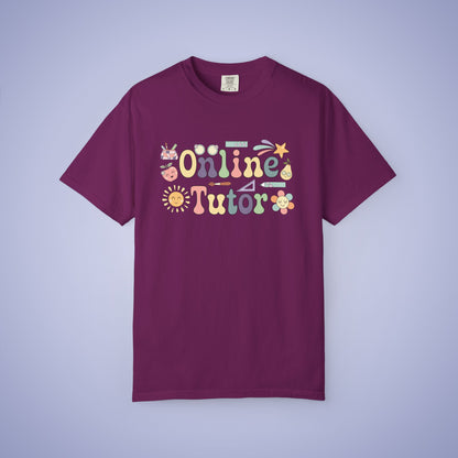 Online Tutor Teacher T Shirt Retro Comfort Colors Unisex Back to School