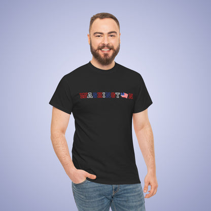 Washington Map Text Art Proud American Unisex T Shirt