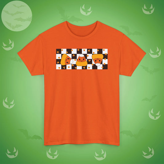 Candy Corn Checkboard Halloween Candy Unisex T Shirt