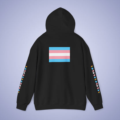 Trans Hearts Radiant Love Hoodie | Transexual Pride Month Hooded Sweatshirt