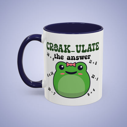 Croak-ulate the Answer Math Teacher Frog Lover Gift Coffee Mug Ceramic