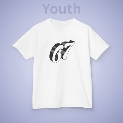 White Word Art 67 Tee Fun Trending Kids Cotton T Shirt Six Seven Youth
