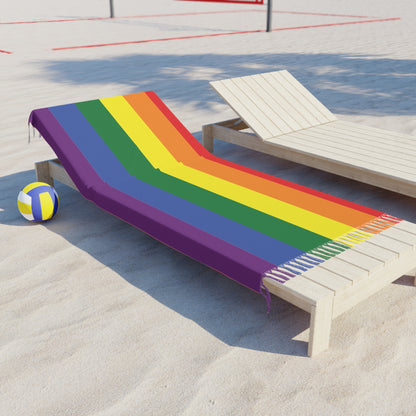 Rainbow Flag Boho Beach Towel  LGBTQ Pride Month LGBT Holiday Gift