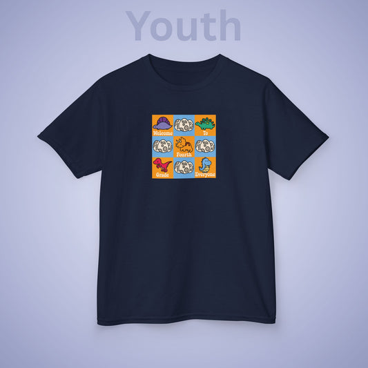 Fourth Grade Fun Dinosaurs Kids Cotton T Shirt Back To School Youth