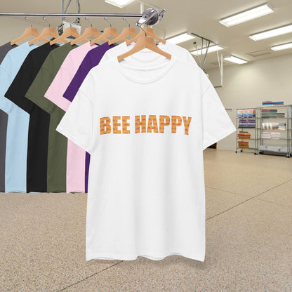 Bee Happy Sweet As Honey Honeycomb Word Art Design T Shirt