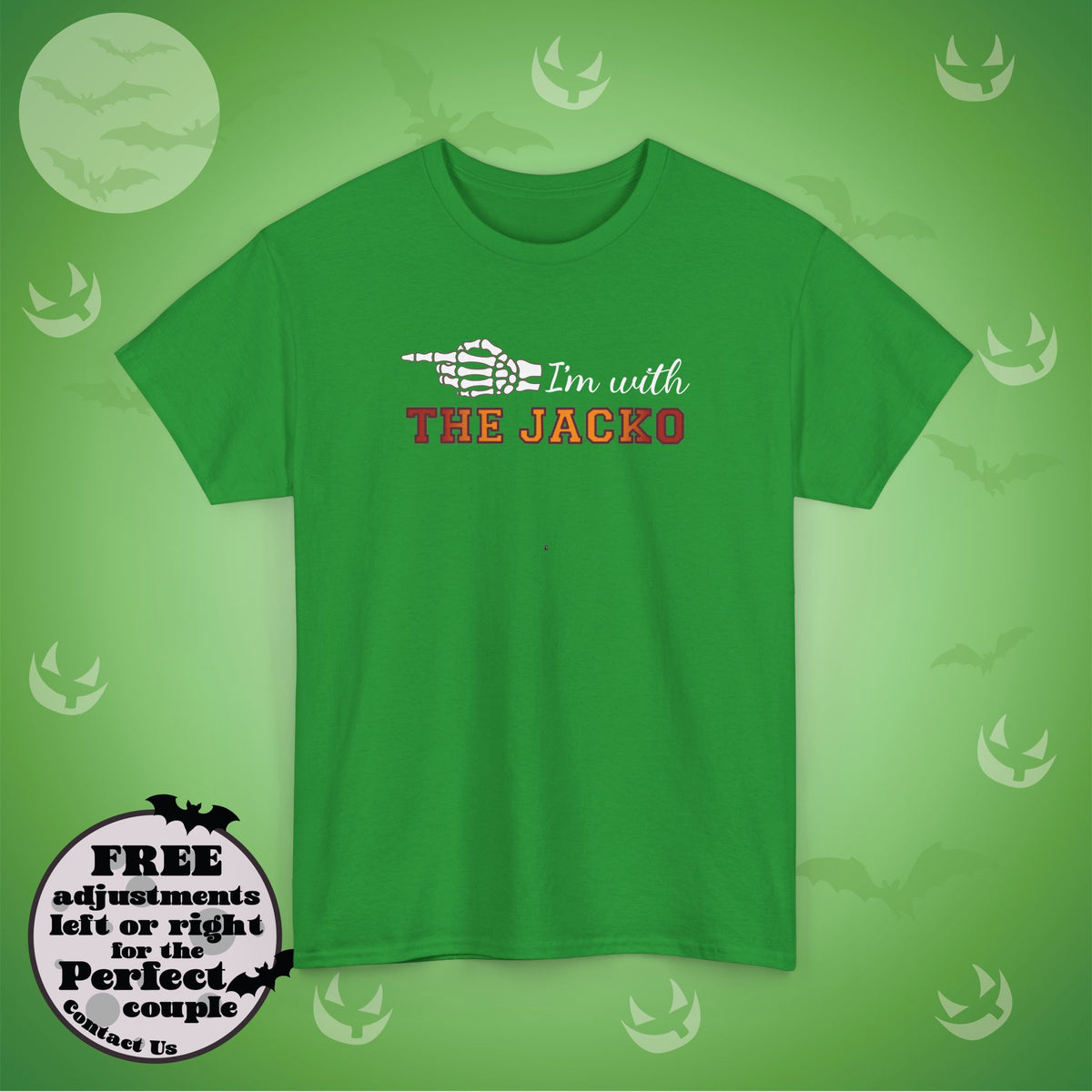 Im With THE JACKO Couple Matching T-Shirt | Skeleton Halloween Design
