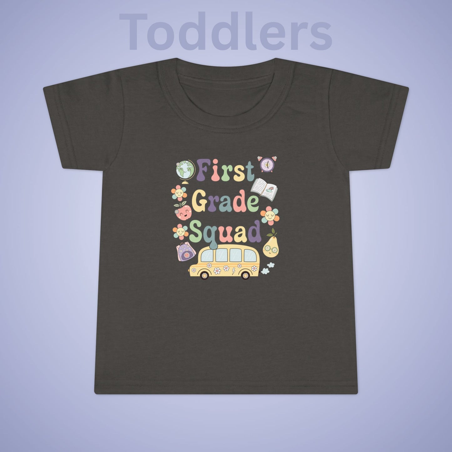 First Grade Squad Retro Fun Kids Cotton T Shirt Back To School Toddler
