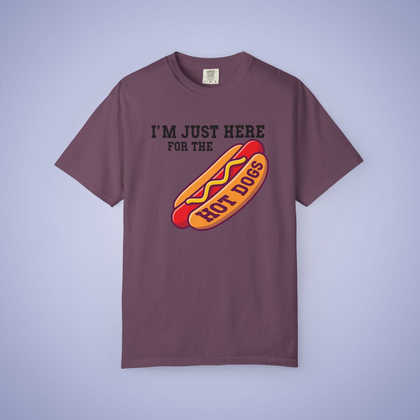 Im Just Here For The Hot Dogs Funny Comfort Colors T Shirt Unisex Black