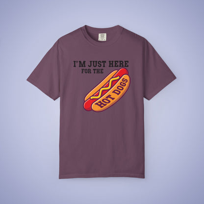 Im Just Here For The Hot Dogs Funny Comfort Colors T Shirt Unisex Black