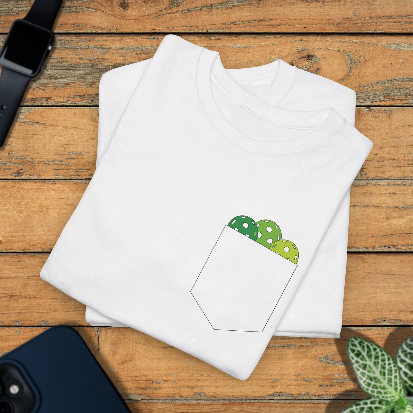 Pickleball Pocket Design T Shirt Green Graphic Design
